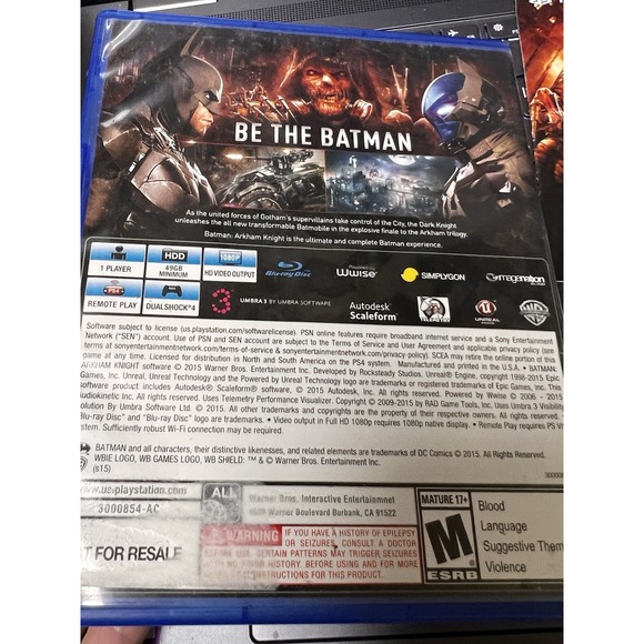 028-039 Batman: Arkham Knight PlayStation 4 PS4 Complete Game Combine Ship - Picture 3 of 5